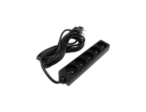 Przedłużacz 5 gniazd 5m z/u 3x1.5mm2 CZARNY
