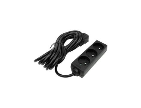 Przedłużacz 3 gniazda 5m z/u 3x1.5mm2 CZARNY