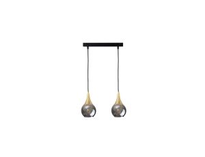 Lampa wisząca nowoczesna 2xE27 LACRIMA SMOKY/GOLD