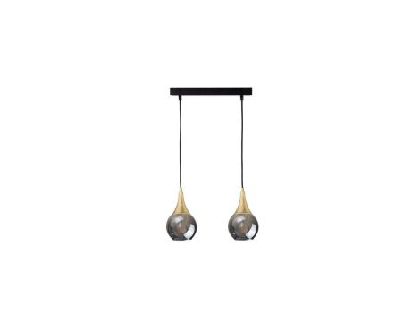 Lampa wisząca nowoczesna 2xE27 LACRIMA SMOKY/GOLD