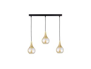 Lampa wisząca nowoczesna 3xE27 LACRIMA HONEY/GOLD