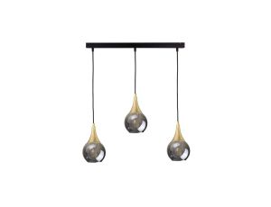 Lampa wisząca nowoczesna 3xE27 LACRIMA SMOKY/GOLD