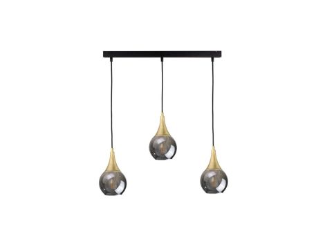 Lampa wisząca nowoczesna 3xE27 LACRIMA SMOKY/GOLD