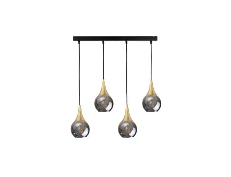 Lampa wisząca nowoczesna 4xE27 LACRIMA SMOKY/GOLD
