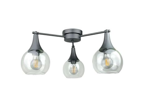 Lampa sufitowa 3xE27 STAR CLEAR BLACK