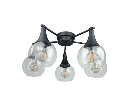 Lampa sufitowa nowoczesna 5xE27 STAR CLEAR BLACK