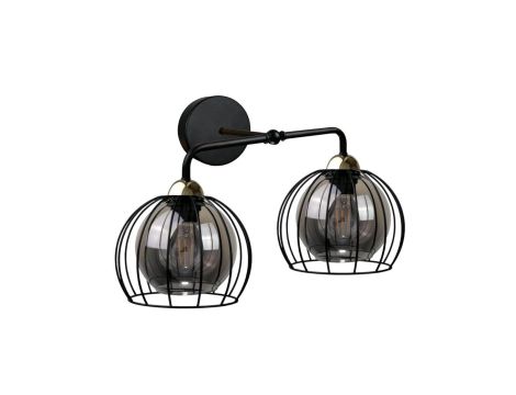 Kinkiet nowoczesny loftowy 2x E27 SOLO BLACK/GOLD