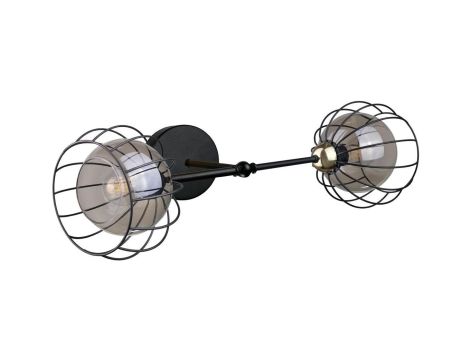 Kinkiet nowoczesny loftowy 2xE27 SOLO BLACK/GOLD