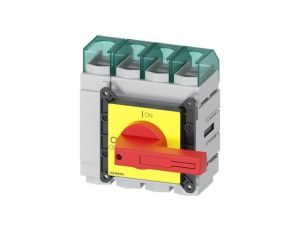 Rozłącznik główny/awaryjny 3P+N 160A 75kW AC23A 400V montaż tablicowy pokrętło żółto-czerwone piórkowe 4 otwory 3LD2305-1TL13