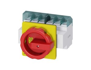 Rozłącznik główny/awaryjny 6P 63A 22kW AC23A 400V montaż tablicowy pokrętło żółto-czerwone 4 otwory 3LD2504-3VK53