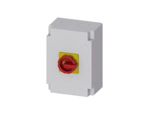 Rozłącznik główny/awaryjny w obudowie 3P 100A 37kW AC23A 400V styki pom 1Z 1R pokrętło żółto-czerwone 3LD2766-1GP53