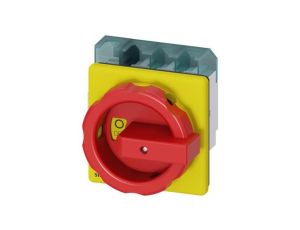 Rozłącznik główny/awaryjny 3P+N 63A 22kW AC23A 400V montaż tablicowy pokrętło żółto-czerwone 4 otwory 3LD2504-1TL53