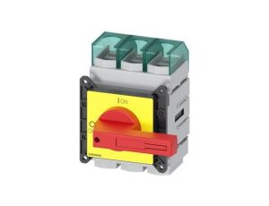 Rozłącznik główny/awaryjny 3P 250A 132kW AC23A 400V montaż tablicowy pokrętło żółto-czerwone piórkowe 4 otwory 3LD2405-0TK13