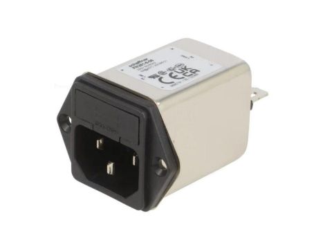 Złącze zasilające AC męskie 6A 250VAC C14 (E) 300uH FN9260-6-06