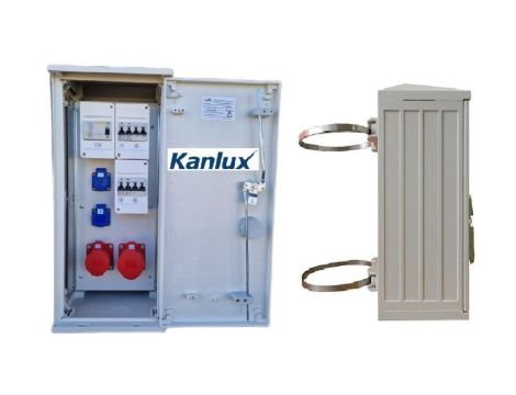 Rozdzielnica budowlana na słup (2X2P+Z, 1X16A/5P, 1X32A/5P) KANLUX RB26x60-K40-00112W-S0-KANLUX