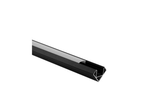 Profil R02 narożny czarny +klosz mleczny 2m