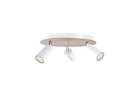 Spot nowoczesny 3x GU10 EYE WHITE WOOD