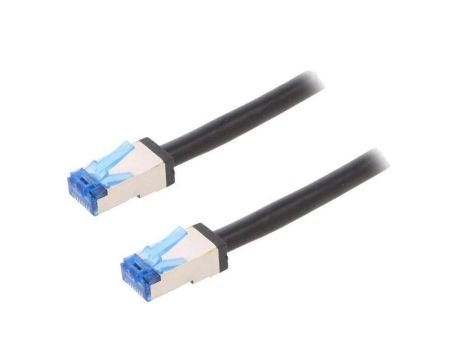 CQ7093S Patch cord S/FTP 6a linka Cu PE czarny 10m 26AWG