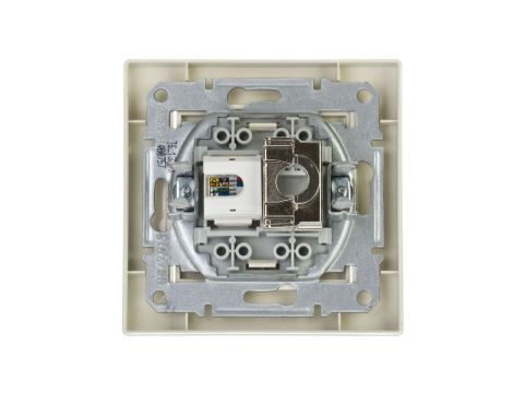 Gniazdo teleinformatyczne Asfora kat.5e RJ45 + RJ12 kremowe z ramką EPH4900123