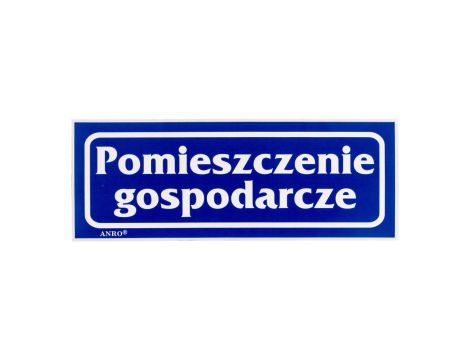 Samoprzylepna tabliczka ostrzegawcza /POMIESZCZENIE GOSPODARCZE/ 20/T/F