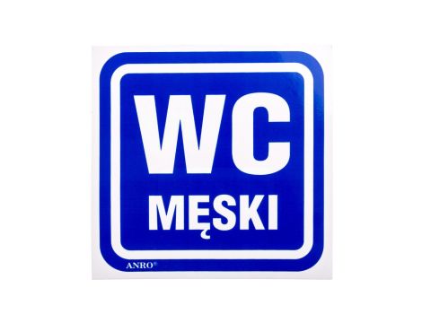 Samoprzylepna tabliczka ostrzegawcza /OZNACZENIE WC MĘSKI 100X100/ 62/H/F