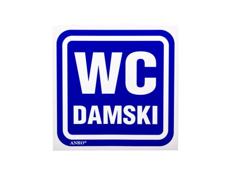 Samoprzylepna tabliczka ostrzegawcza /OZNACZENIE WC DAMSKI 100X100/ 63/H/F
