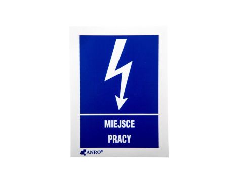 Samoprzylepna tabliczka ostrzegawcza /MIEJSCE PRACY 52X74/ 5EIA/Q1/F
