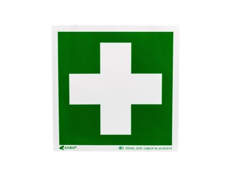 Samoprzylepna tabliczka ostrzegawcza /Pierwsza pomoc 150x150/ IE/003/F/FS