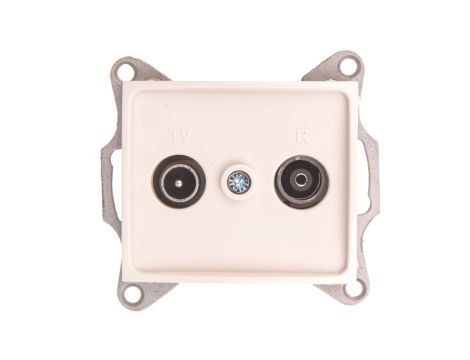 DOMO Gniazdo RTV przelotowe kremowe 011320003 24804