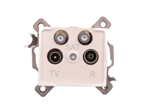 DOMO Gniazdo TV2xSAT końcowe perłowe białe 011590030 24986