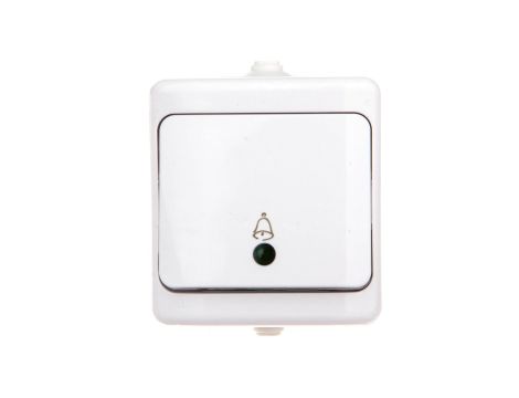 BRYZA Przycisk hermetyczny /dzwonek/ podświetlany IP54 biały 190404 /20szt./