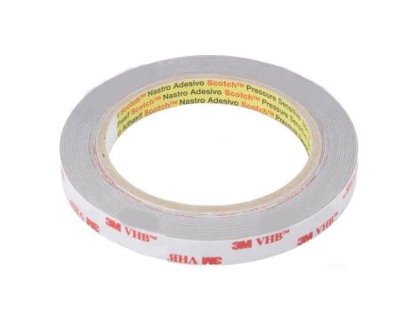 3M 4936 12MM 5.5M Taśma: mocująca W: 12mm L: 5,5m Thk: 600um akrylowy szary