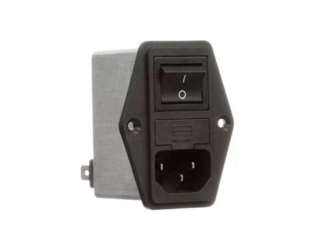 Złącze zasilające AC męskie 6A 250VAC C14 (E) 450uH FN284-6-06