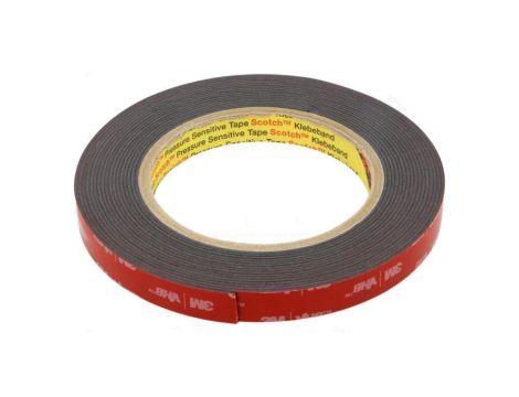 3M 5952 12MM 5.5M Taśma: mocująca W: 12mm L: 5,5m Thk: 1100um akrylowy czarny