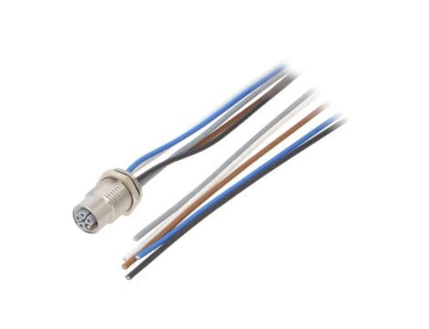 7000-P4295-9800100 Gniazdo proste M12, P5 z przewodem o długości 1m, PUR