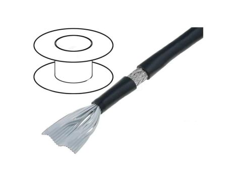 Przewód: wstążkowy okrągły 1,27mm linka Cu PVC czarny 30,5m 3659/34SF (100FT)