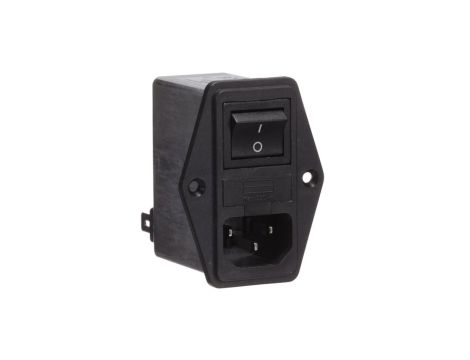 Złącze zasilające AC męskie 6A 250VAC C14 (E) 450uH FN283-6-06