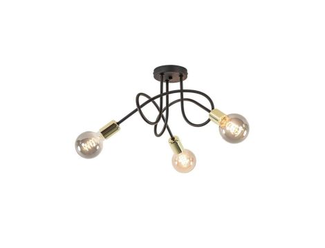 Lampa sufitowa nowoczesna 3xE27 RUMBA BLACK/GOLD