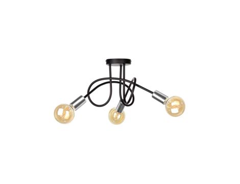 Lampa sufitowa nowoczesna 3xE27 RUMBA BLACK/SILVER