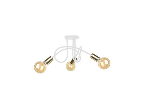 Lampa sufitowa nowoczesna 3xE27 RUMBA WHITE/GOLD