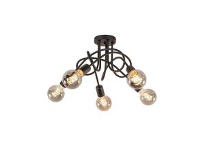 Lampa sufitowa nowoczesna 5xE27 RUMBA BLACK