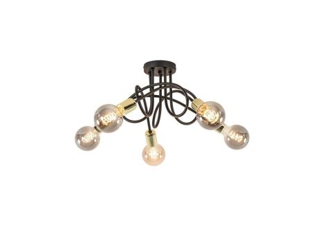 Lampa sufitowa nowoczesna 5xE27 RUMBA BLACK/GOLD
