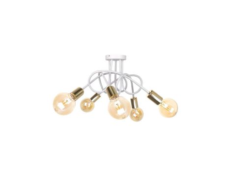 Lampa sufitowa nowoczesna 5xE27 RUMBA WHITE/GOLD