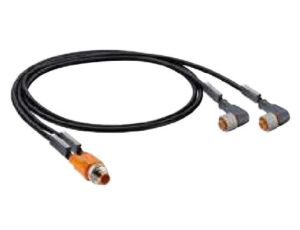 Kabel konfekcjonwany-rozdzielacz obustronny M12 Duo złącze męskie dwa M12 żeńskie złącze kątowe ASB 2-RKWT 4-3-224/50 M