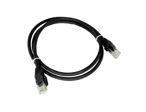 Patchcord UTP kat.5e kabel sieciowy LAN 2x RJ45 linka czarny 0,25m Alantec
