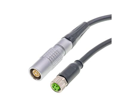 VK02F001 Kabel połączeniowy, 0,2 m, gniazdo Lemo 5-stykowe proste, gniazdo M8 4-stykowe proste, 4-żyłowy, PUR (poliuretan)