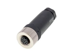 VK00302D Gniazdo kablowe, proste, połączenie śrubowe, Ø4-8mm, 2A, 30V, gniazdo M12 8-pin, IP67