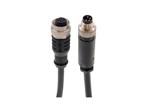 VK06F003 Kabel do oświetlenia kamery w trybie ciągłym, gniazdo M12 4-stykowe proste, wtyczka M8 4-stykowa prosta, 0,6 m