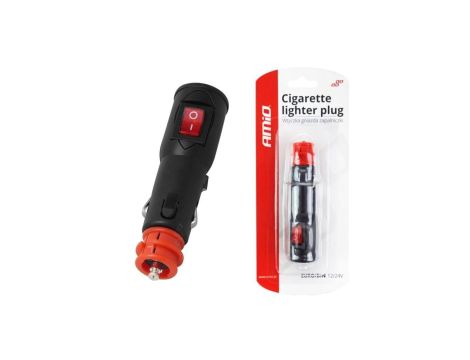 Wtyk do zapalniczki samochodowej EURO/DIN 12V/24V z włącznikiem AMIO