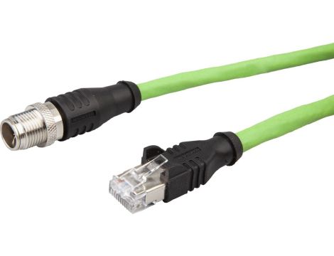 VK208F28 Kabel danych, kabel połączeniowy, 2 m, wtyczka M12 8-stykowa prosta, wtyczka RJ45 8-stykowa prosta, ekranowany